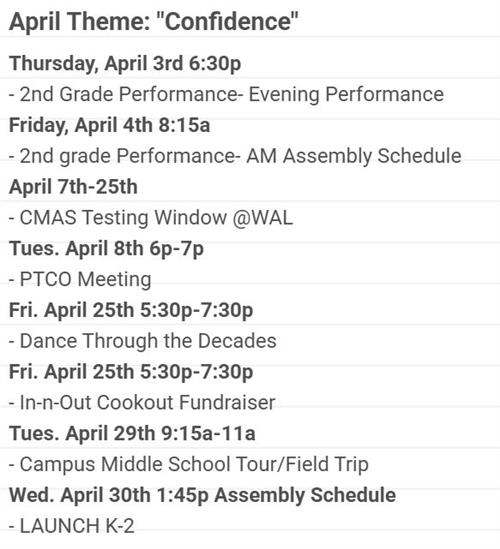 april dates